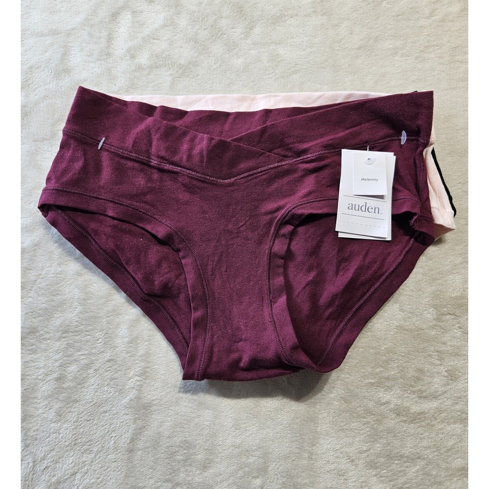 Auden Maternity Under Belly Briefs XS 0-2 3 Pack Cotton Stretch Panties NWT